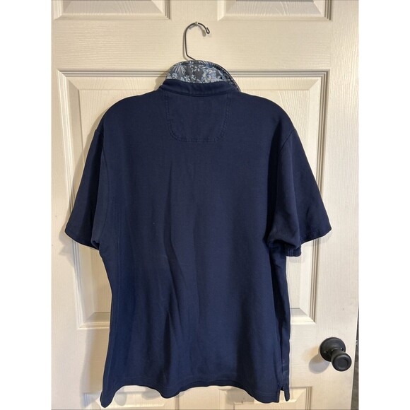 Tommy Bahama Shirt Mens Size Large Blue Tropic Fabric Spectator Polo Cotton Poly - Picture 3 of 10